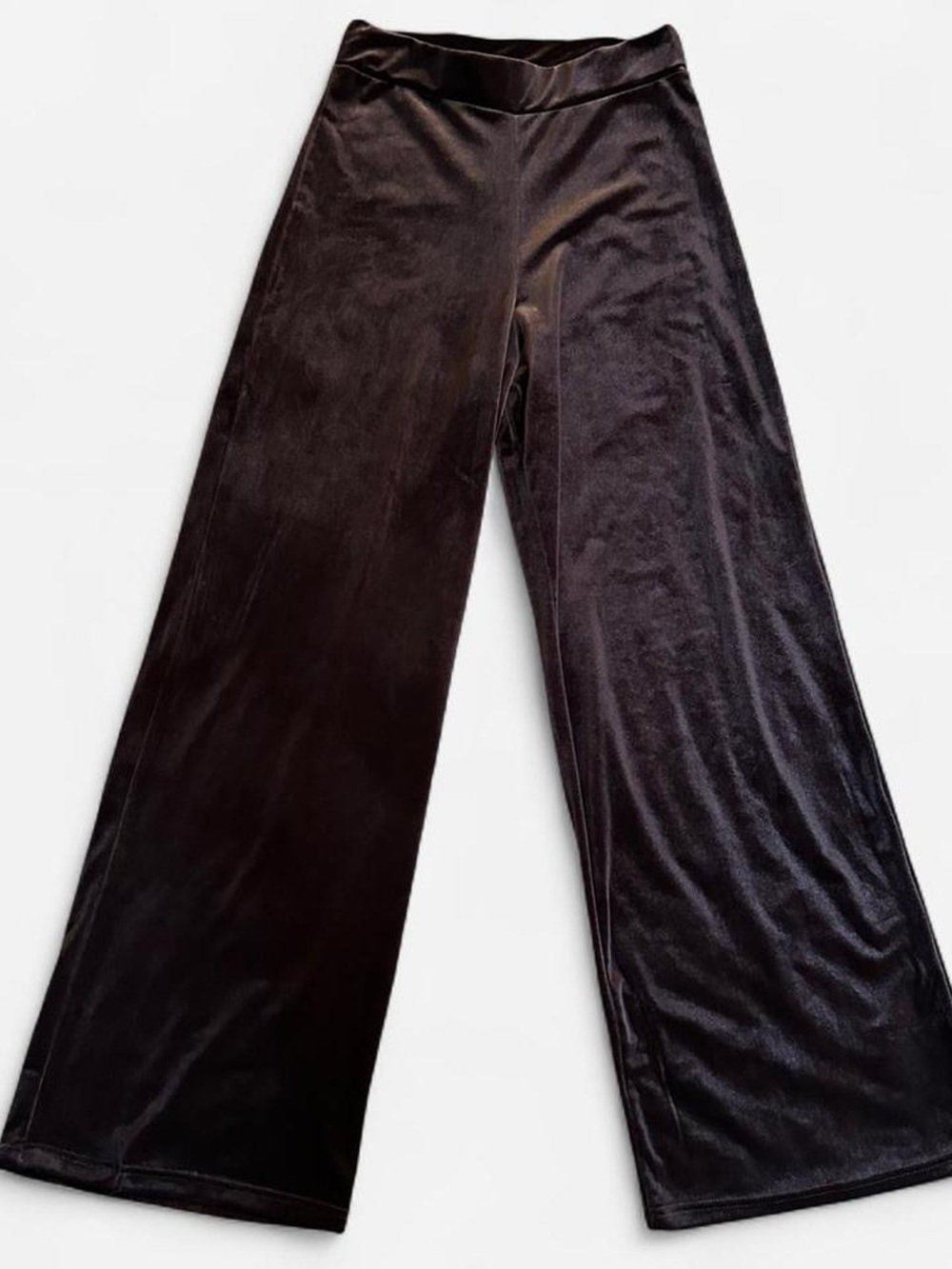 Topshop Dark Brown Straight Leg Velvet Pants